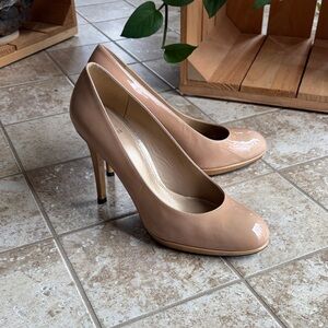 Stuart Weitzman Nude Patent Leather Heels